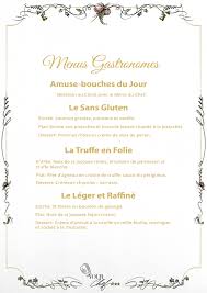menu gastronomique